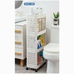 틈새선반 와이트형 화이트 세탁실 4단