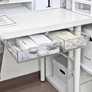 책상밑 필기구 화장대 서랍 언더 부착식 정리함