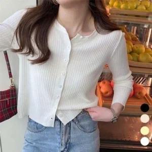 베이직 여성 캐주얼 슬림 골지 필수템 가디건 1P 사계