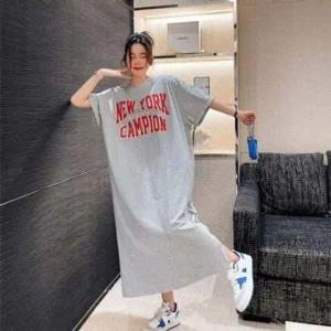 박시핏 치마 추천 롱원피스 원피스 꾸안꾸 롱 반팔 여