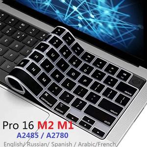 Macbook Pro 14 M2 M1 A2442 A2779 2022 EU 미국  러시아어 아랍어 프랑스어 영어 키보드 스킨 용 소프트 T