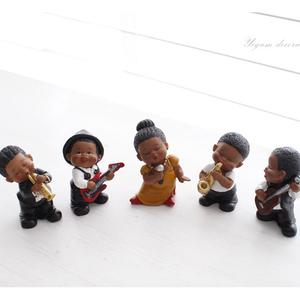 째즈밴드인형5종세트/연주하는장식인형/장식인형 (째