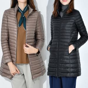 오리털 100 초경량 롱 패딩 집업 여성 점퍼 자켓