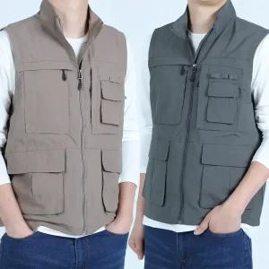 봄 가을 작업용 조끼 작업복 상의 춘추 바람막이 포켓 다용도 건설 현장 일복 택배 배달 퀵 상의 단체복 공구 주머니 많은 빅사이즈