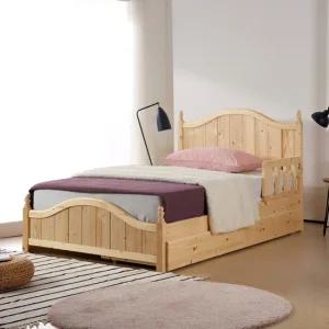 로렌  네추럴) 원목 슈퍼 싱글 초등 학생 아동 어린이 공주 침대  매트포함)