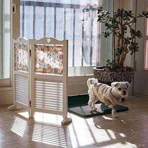 강아지 배변판 가리개 원목 갤러리패브릭 타이니 파티션 2단