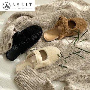 [기타][애슬릿] 퍼 스트랩 메리제인 실내화 털 슬리퍼