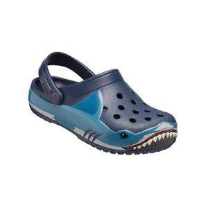 [크록스] 키즈  펀랩 샤크 밴드 라이트 클로그 아동 샌들 슬리퍼 206159-410