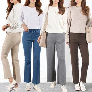 자체제작 겨울 기모/니트 면팬츠 빅사이즈~3XL 밴딩 배기 일자 와이드 조거 부츠컷 청바지 스판 트레이닝 캐쥬얼