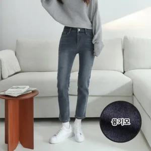 클라이언스/수비진 SP7170 융기모 허리스판 슬림일자팬츠/여성기모청바지