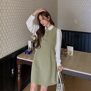 [제작/빅사이즈]이블렛 링브리 버튼 서스펜더 원피스 제이스타일