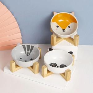 강아지 고양이 캐릭터 도자기 밥그릇 애견 식기 1구