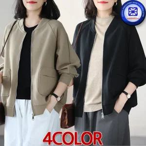 [마지막 물량 원가이하 판매] 여성 봄가을 XIXI CLAM 포켓 슬리밍 케쥬얼 스타디움 점퍼 4칼라