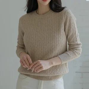 [시크폭스] [made]웰메이드 베이직꽈배기니트