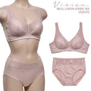 [BYC](비비안) 레이스 노와이어 풀컵 A컵 브라팬티 세트