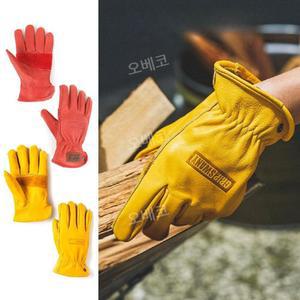캠핑 내열 장갑	방염 화로 찔림방지 불멍 보호 아웃도어 BBQ 코팅 소가죽 스포츠 화로 방지