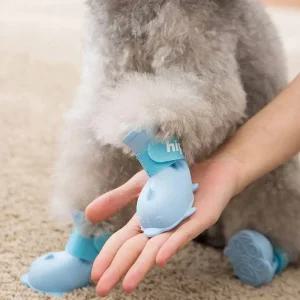 돌고래 강아지 신발 애견 미끄럼 방지 실리콘 장화 양말 소형견 중형견 반려견 붕대 신발