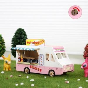 [OFK4O492]DIY 조립 태엽 오르골 핫도그트럭