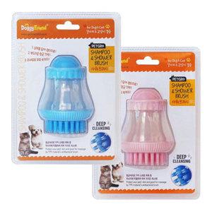 도기프랜드 펫그로 샤워 브러시 색상 랜덤 향균처리된 실리콘 소재 강아지 목용 브러시