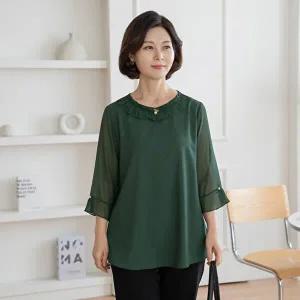 [마담4060]엄마옷 마담4060 넥프릴블라우스여름-YBL2503036-중년여성의류 50대여성의류