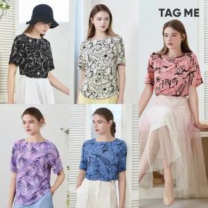 [TAG ME]태그미 프린트 티블라우스5종