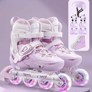 인라인 스케이트 발광 블레이드 남아 여아 초보 성인용 헬멧 세트 보호장비 포함