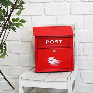 [RG949057]빠띠라인 철제 빨간 우체통 대 편지보관함 장식