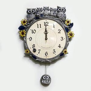 [RG98RS21]썬플라워 부엉이가족 주석 무소음 인테리어