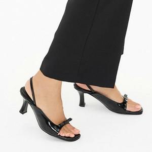 [지젤슈즈] 천연소가죽 블랙 슬링백힐/[9240]