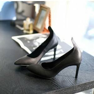 [지젤슈즈] 천연소가죽 엣지 펌프스힐/[8590]