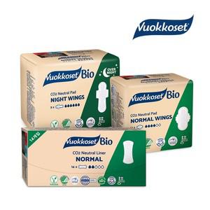 VUOKKOSET  생리대 노말윙1팩+나이트윙1팩+팬티라이너(14p)1팩