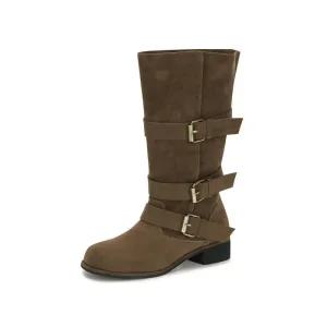 카멜레 레이라01 하프부츠 BROWN 3cm