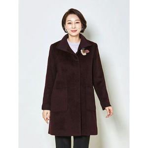 [하프클럽/마담엘레강스]지젤 니트카라 알파카 코트 K234CT04