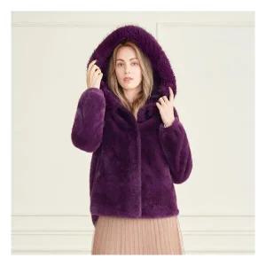 라벨르by신영모피 페이크퍼 트리밍 후드 자켓605449