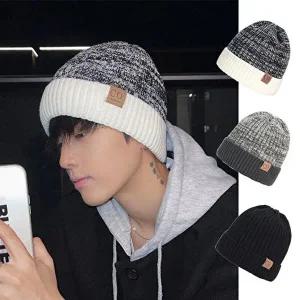 [셀러허브 패션][JHQRNM9M_4B]겨울모자 융털기모 마블 비니 데일리 깔끔