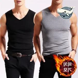 고품질 남성 보온 피치기모 런닝 반팔 이너웨어 기모 (WFH6VK5)