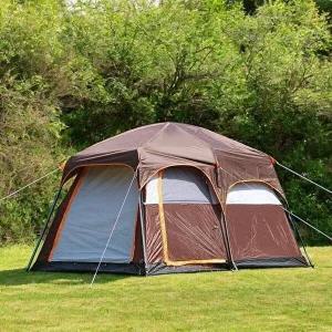 [셀러허브 패션][JHQS0RYJ_53D4]팝업텐트 캠핑 거실형 텐트 (브라운) 6인용