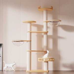 대형 캣타워 고양이 놀이터 등반 캣폴 원목 타워 하우스