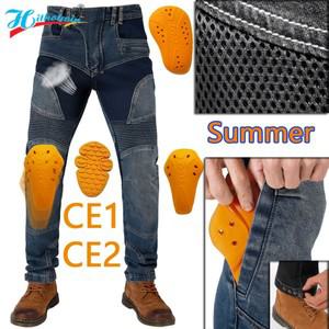 오토바이바지 오토바이 청바지 여름 통풍 메쉬 천 보호 기어 라이딩 투어링 오토바이 바지 오토바이 바지