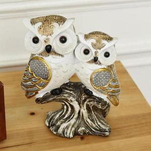데일리데코 고급트위그 부엉이 커플 장식 소품