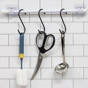 커튼 소품 행거 접착식 수건걸이 봉 부자재 40cm (3jnkD)