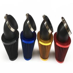 범용 곡선 마우스 오토바이 에어 필터 ATV 스쿠터 핏 공기 청정기 흡입 혼다 야마하용 35mm