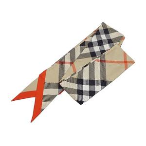 버버리 스키니 체크 실크 스카프 샌드 8088136