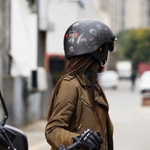 GXT 바이크 카본헬멧 오토바이 개성 세자 남녀 섬유 반모 하프 빅사이즈