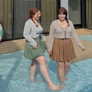 [제작/빅사이즈]이블렛 벨리마 가디건 원피스 수영복 SET 제이스타일