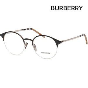 [버버리] 안경테 BE1328 1276 명품 라운드 반무테 블랙 메탈테