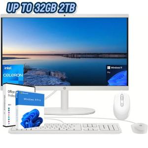 HP NEW AIO 22-dg0024 데스크탑 W11Pro+OFP21 22 FHD 셀러론 J4025 Cashmere 화이트 노트북 가성비 사무용
