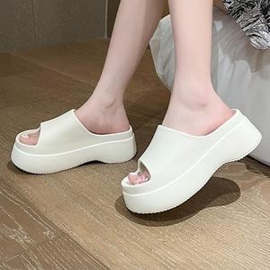 여성 2컬러 심플 소프트 베이직 플래폼 슬리퍼 ZG-M017