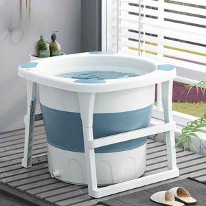 접이식 반신욕 스파 원룸 소형 가정용 욕조 간이 블루