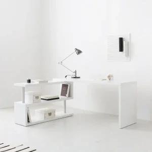 아트박스/마전동상회 선반책상 인테리어 화이트책상 코너 수납 원목책상